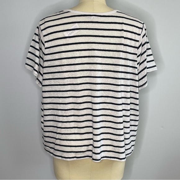 Old Navy Striped Linen-Blend Cropped Henley for Women- Size 2X- NWT - Picture 6 of 8